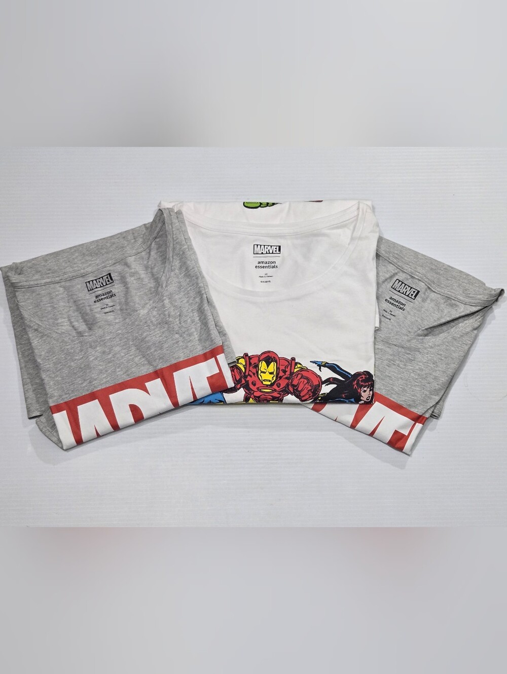 Marvel 5X T Shirts White & Gray Superhero Graphic Tee Lot Of 3